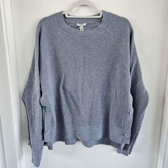 Stella & Dot XL Side Button Sweater Merino Blend - Picture 3 of 7